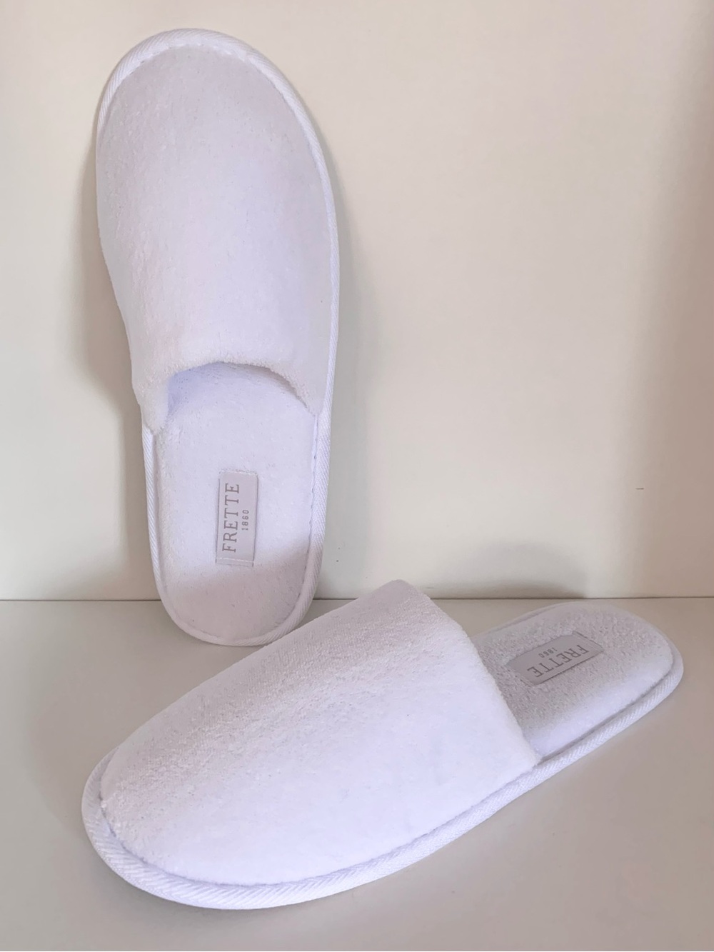 Frette White Terry Hotel Slippers